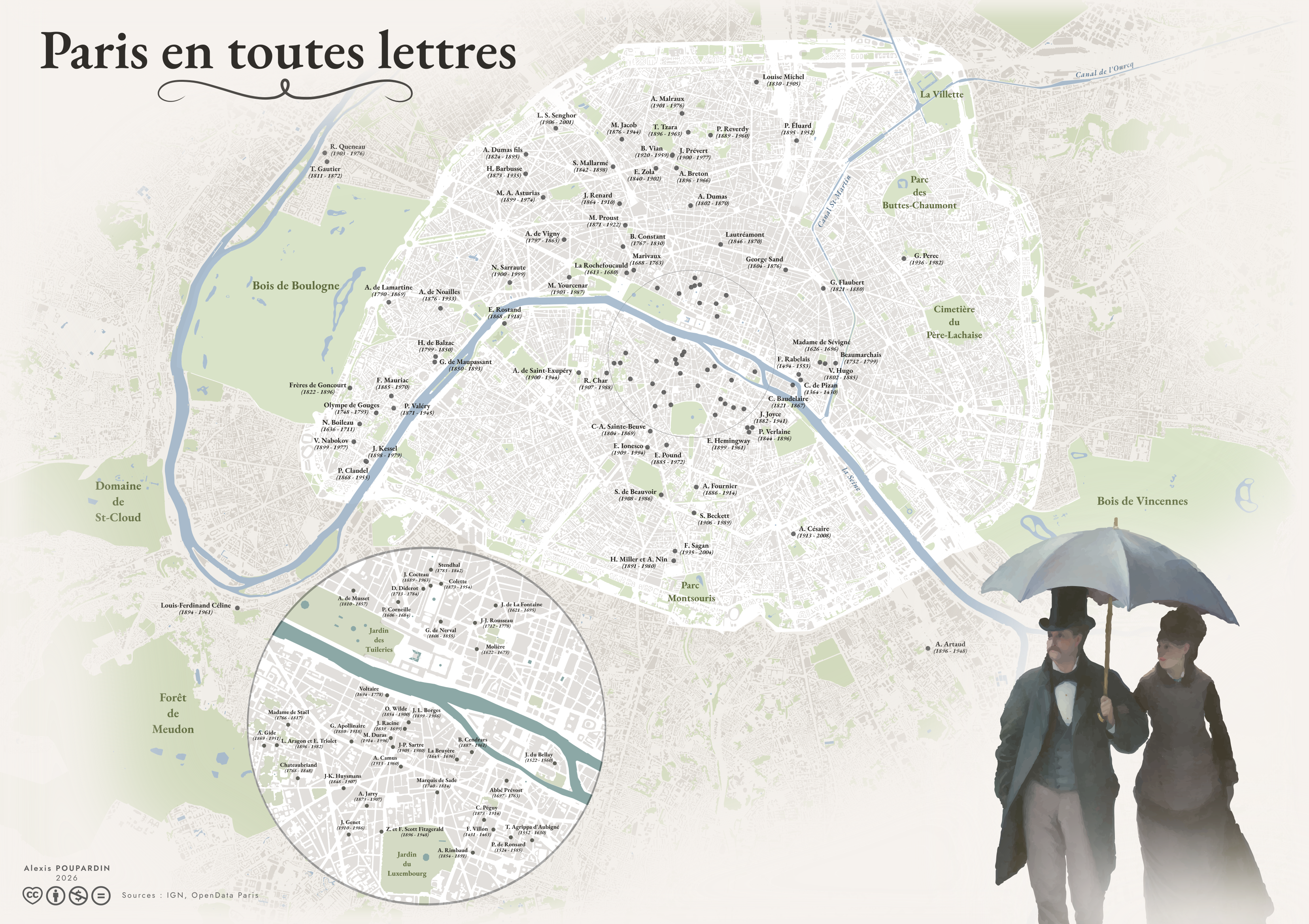 Paris litterature map